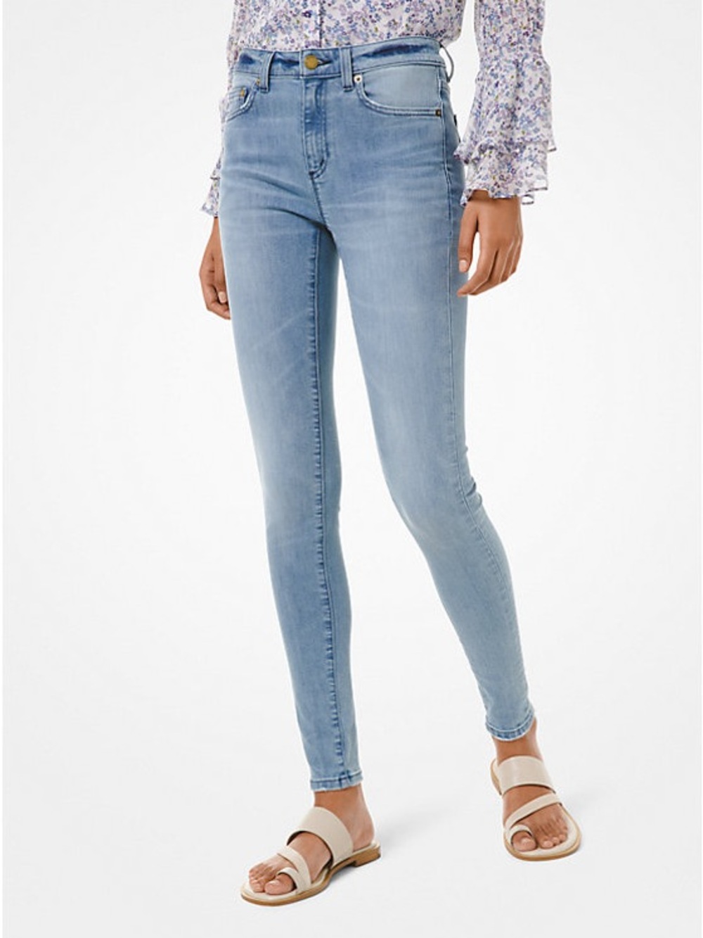 Michael Kors Light Wash Mid-Rise Skinny Jeans (10)